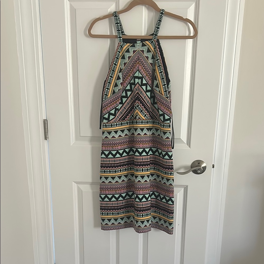 Geometric Patterned Sleeveless Dress